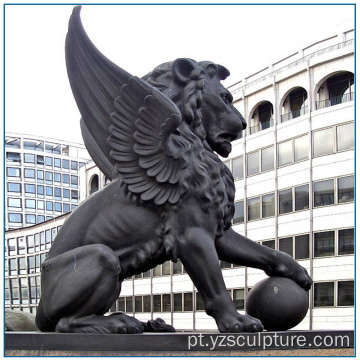 Estátua de leão voada de bronze de tamanho grande